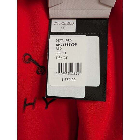 NWT Givenchy Red Trompe-l'oeil Graphic Logo T-Shirt Men's Size Large - Picture 9 of 10